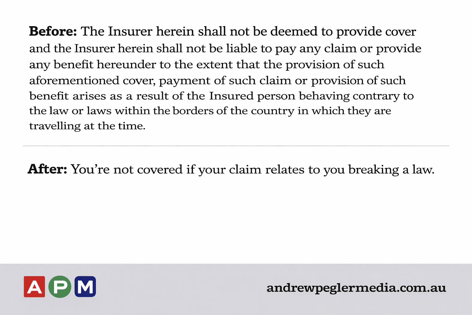 Plain English Review of a Travel Insurance PDS