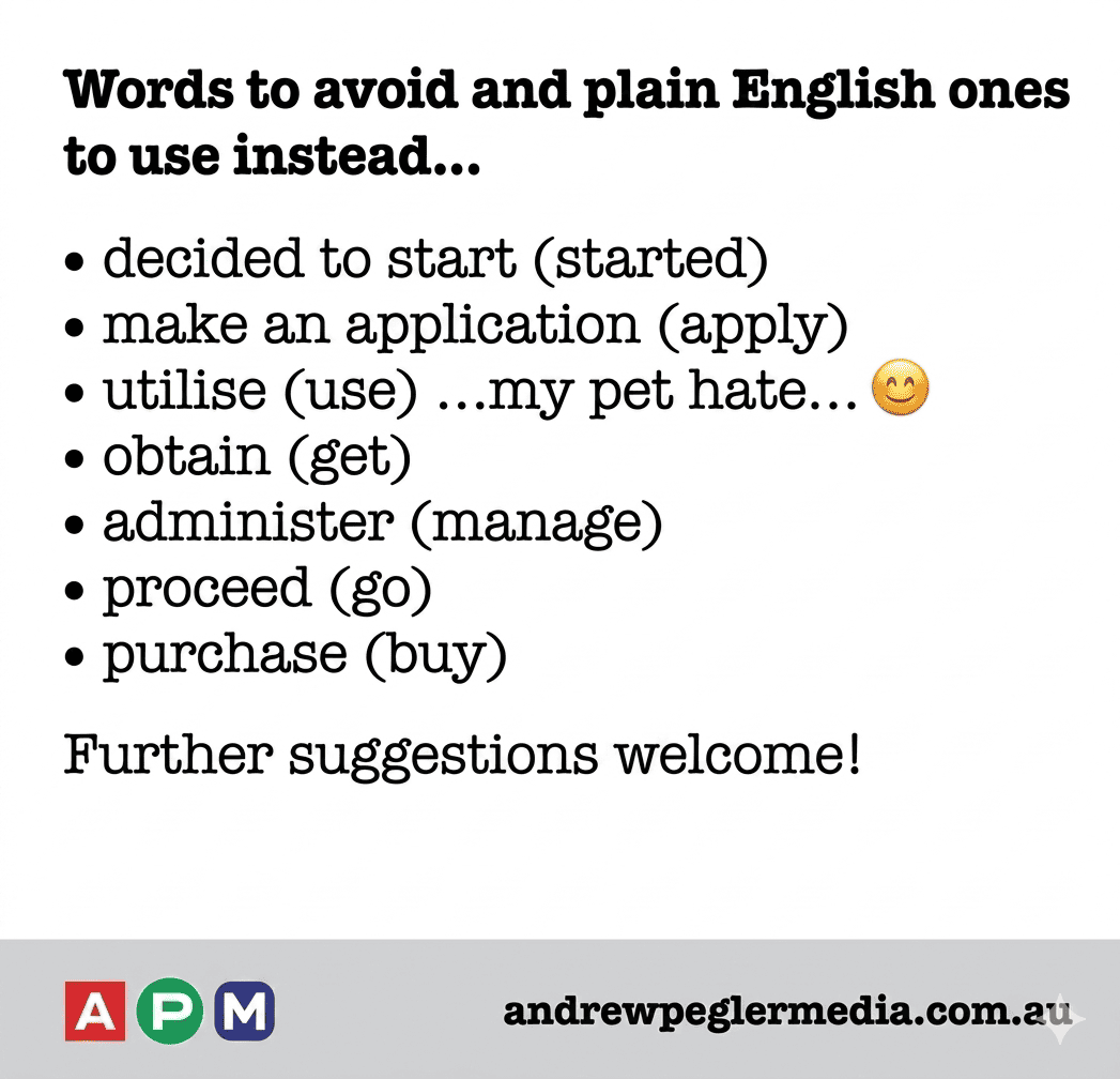Plain English Words to Avoid